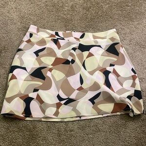 Forever 21 abstract silk/satin mini skirt